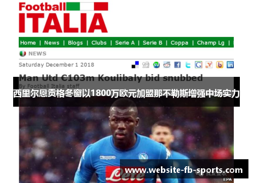 西里尔恩贡格冬窗以1800万欧元加盟那不勒斯增强中场实力